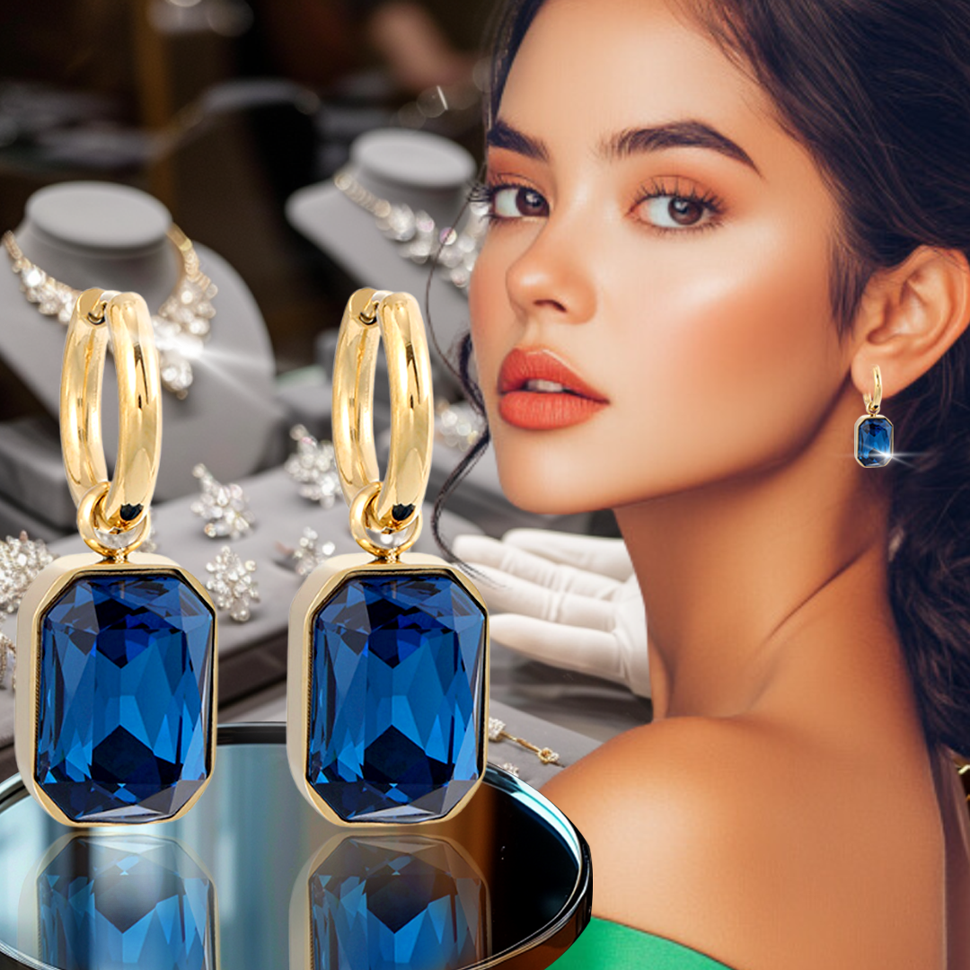 PROMO | Pendientes dorados con cristal
