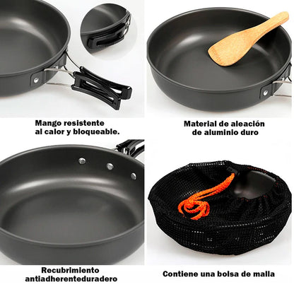 KIT DE UTENSILIOS DE COCINA PARA CAMPING