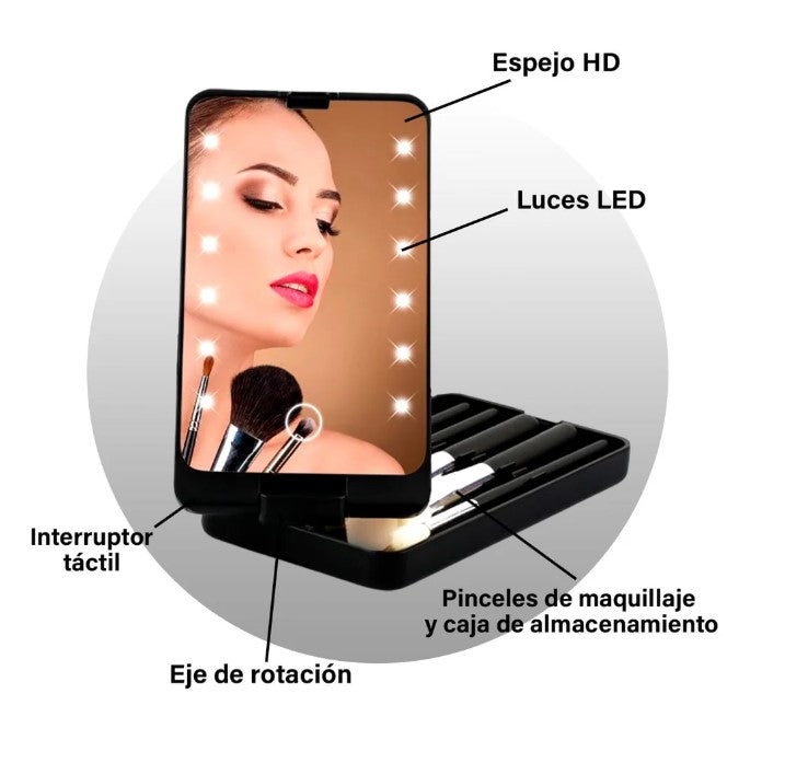 COMBO Limpiador Brochas + Espejo Led